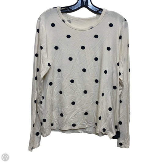 Top Long Sleeve Basic By A New Day In Cream, Size: L