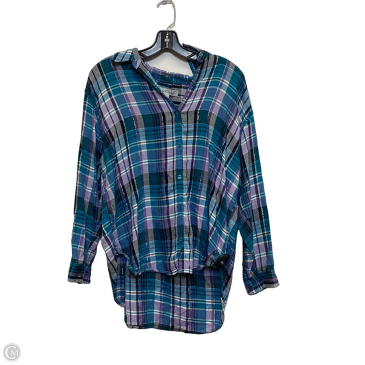 Top Long Sleeve By Gloria Vanderbilt In Blue & Purple, Size: M