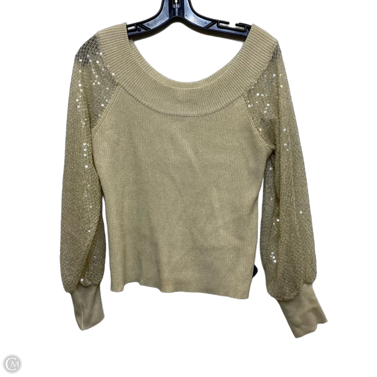 Top Long Sleeve By Cato In Gold, Size: L