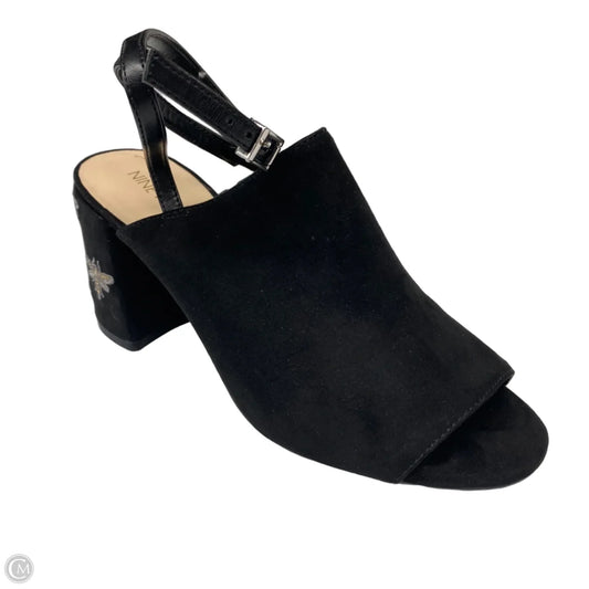 Sandals Heels Block By Nine West In Black, Size: 8