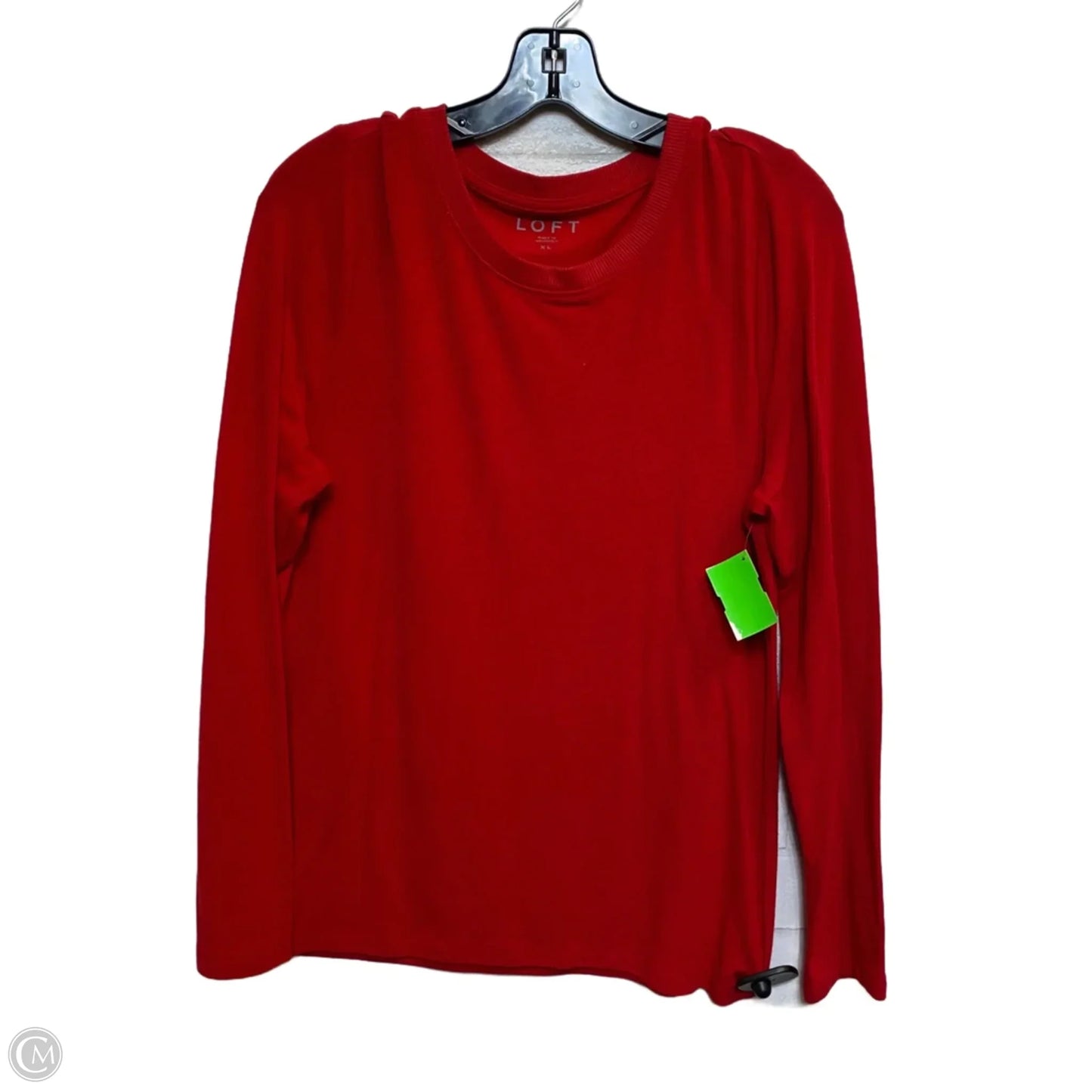 Top Long Sleeve Basic By Loft In Red, Size: Xl