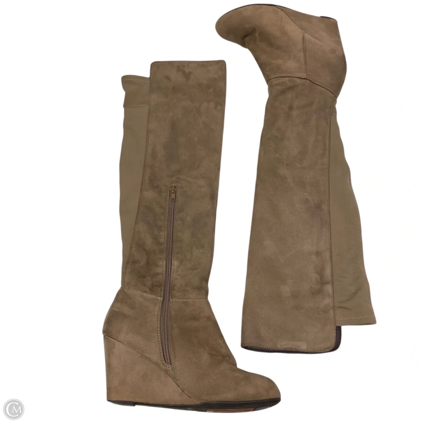 Boots Knee Heels By Chinese Laundry In Brown, Size: 8