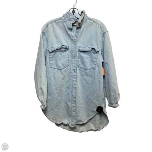 Top Long Sleeve By H&m In Blue Denim, Size: Xs