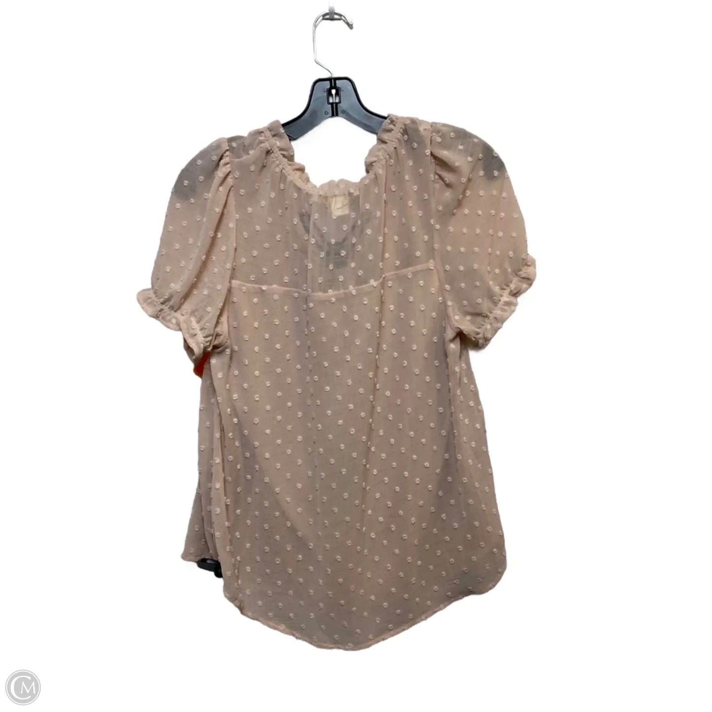 Top Short Sleeve By Monteau In Pink, Size: L