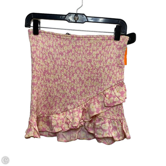 Skirt Mini & Short By Zara In Cream & Pink, Size: M