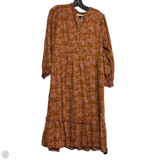 Dress Casual Midi By Universal Thread In Orange, Size: M