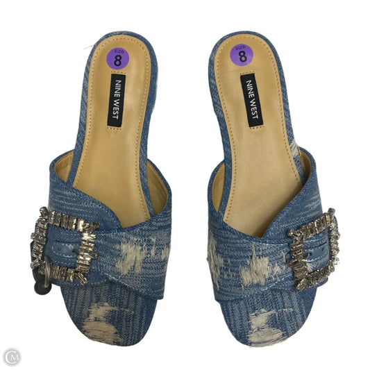 Sandals Flats By Nine West In Blue, Size: 8
