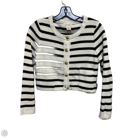Sweater Cardigan By Jessica Simpson In Black & Cream, Size: Xs