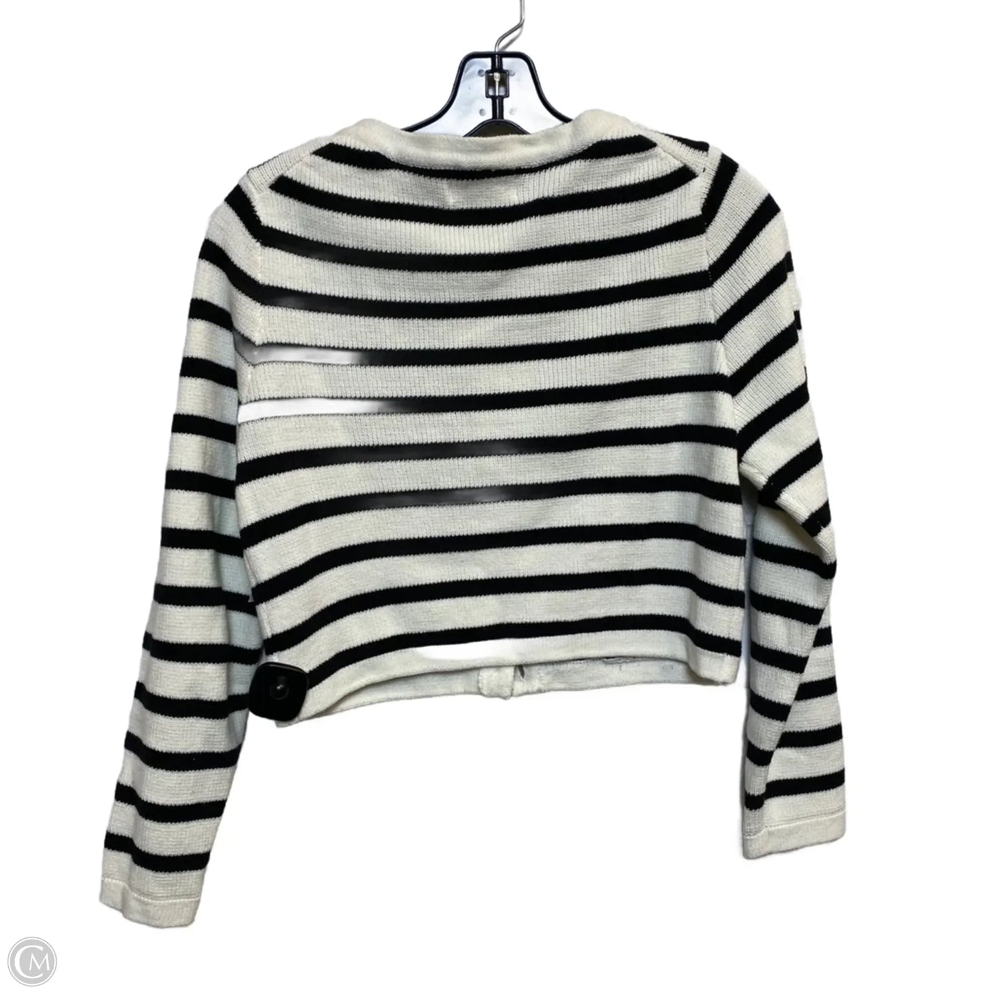 Sweater Cardigan By Jessica Simpson In Black & Cream, Size: Xs