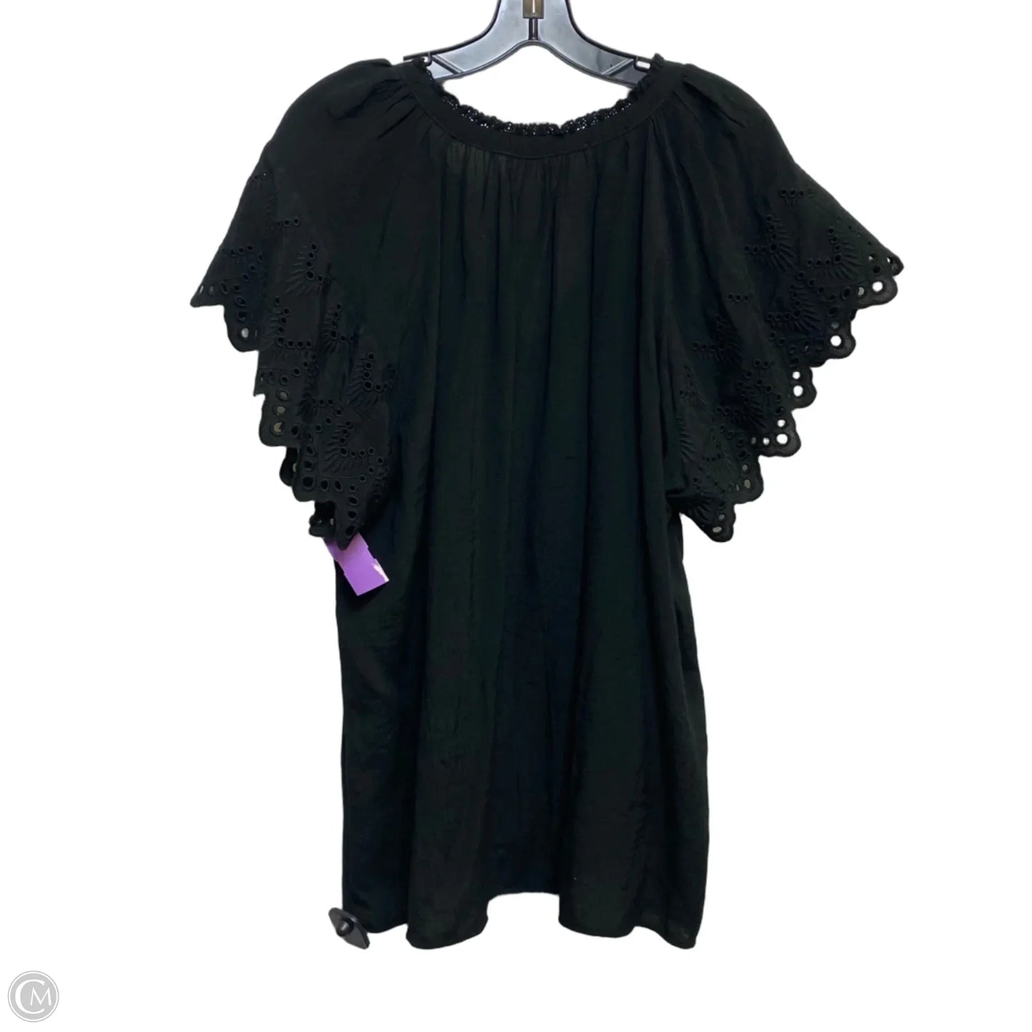 Top Short Sleeve By Chelsea And Theodore In Black, Size: 2x
