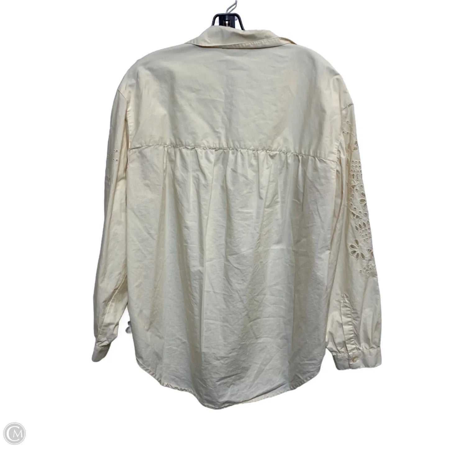 Top Long Sleeve By Good Hart In Cream, Size: L
