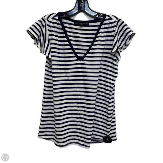 Top Short Sleeve By White House Black Market In Blue & White, Size: S
