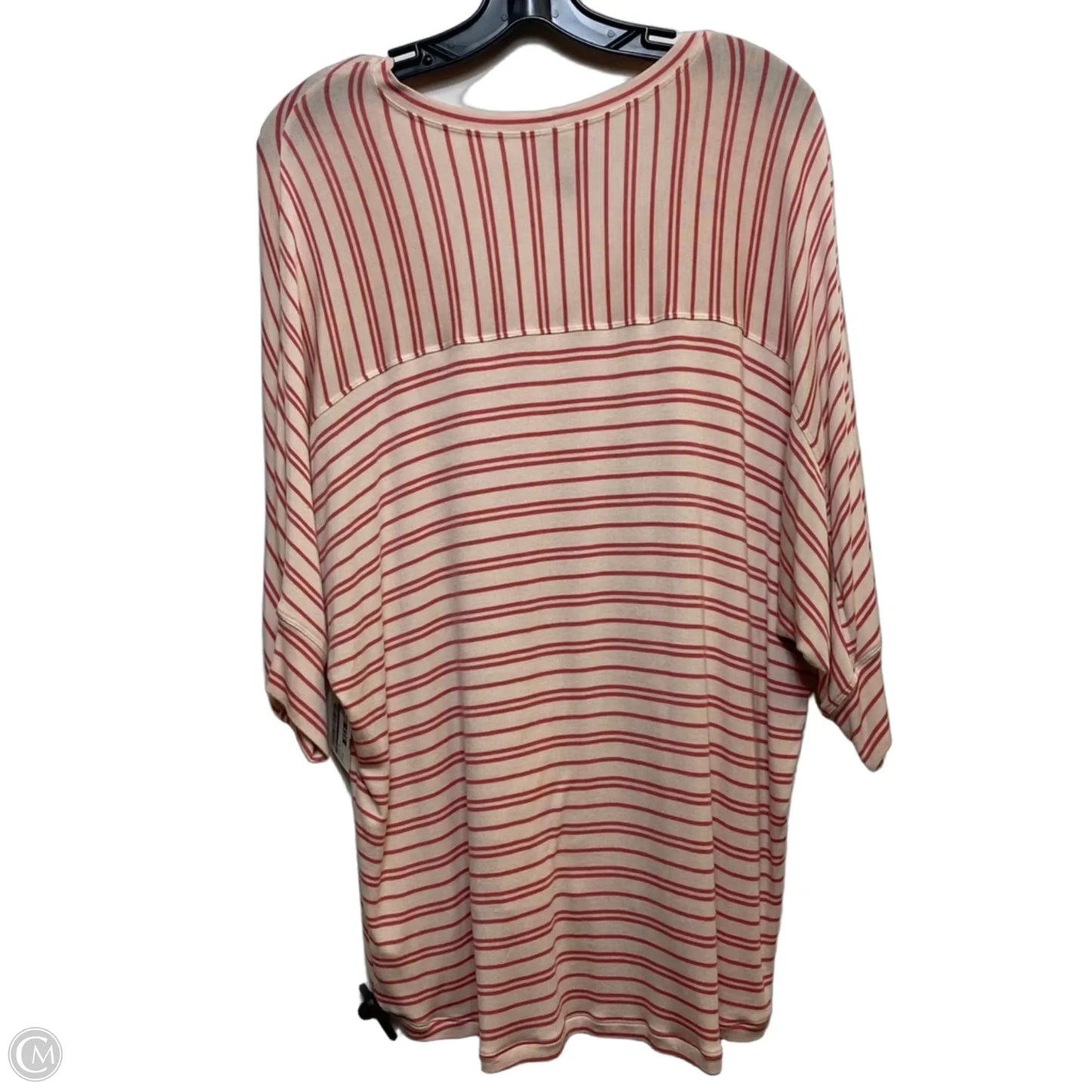 Top Short Sleeve By Cabi In Red & White, Size: M