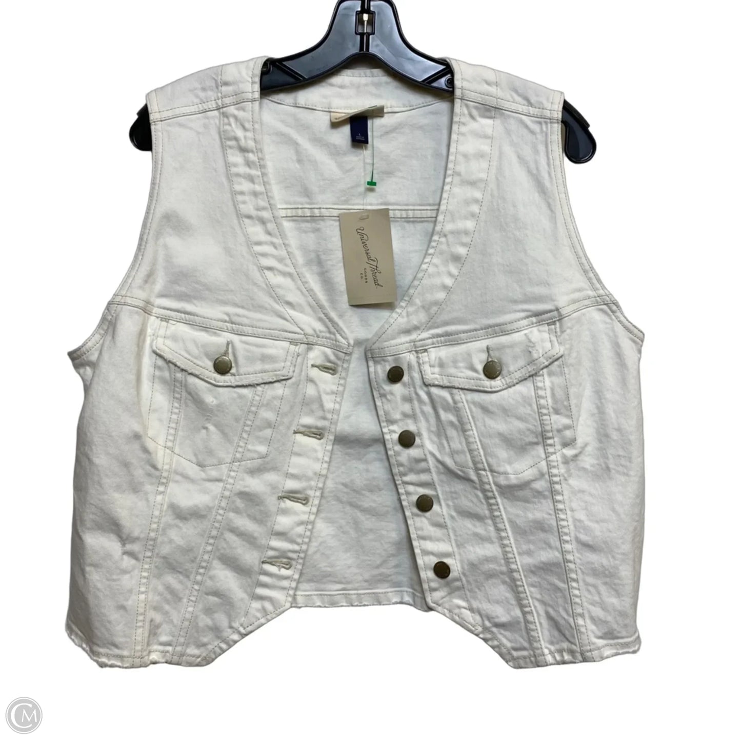 Top Sleeveless By Universal Thread In White, Size: L