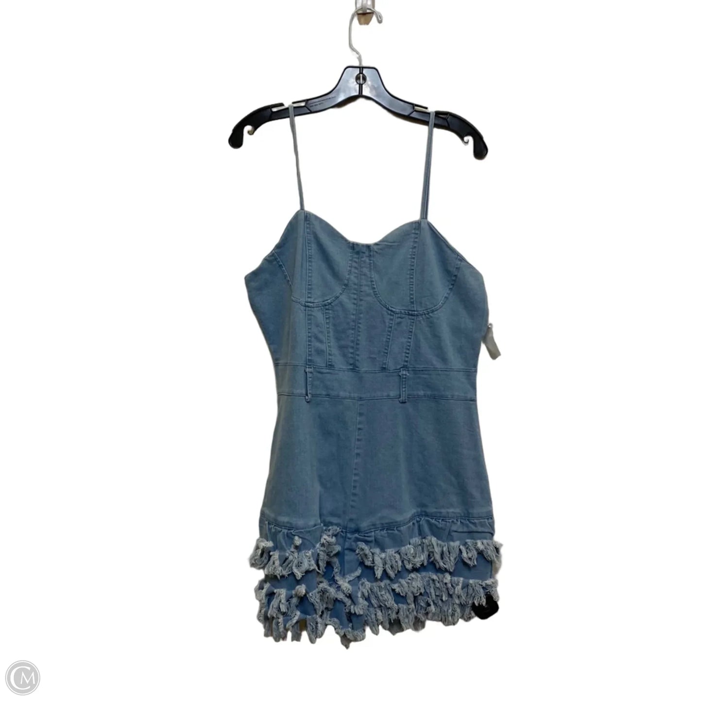 Romper By Clothes Mentor In Blue Denim, Size: 2x
