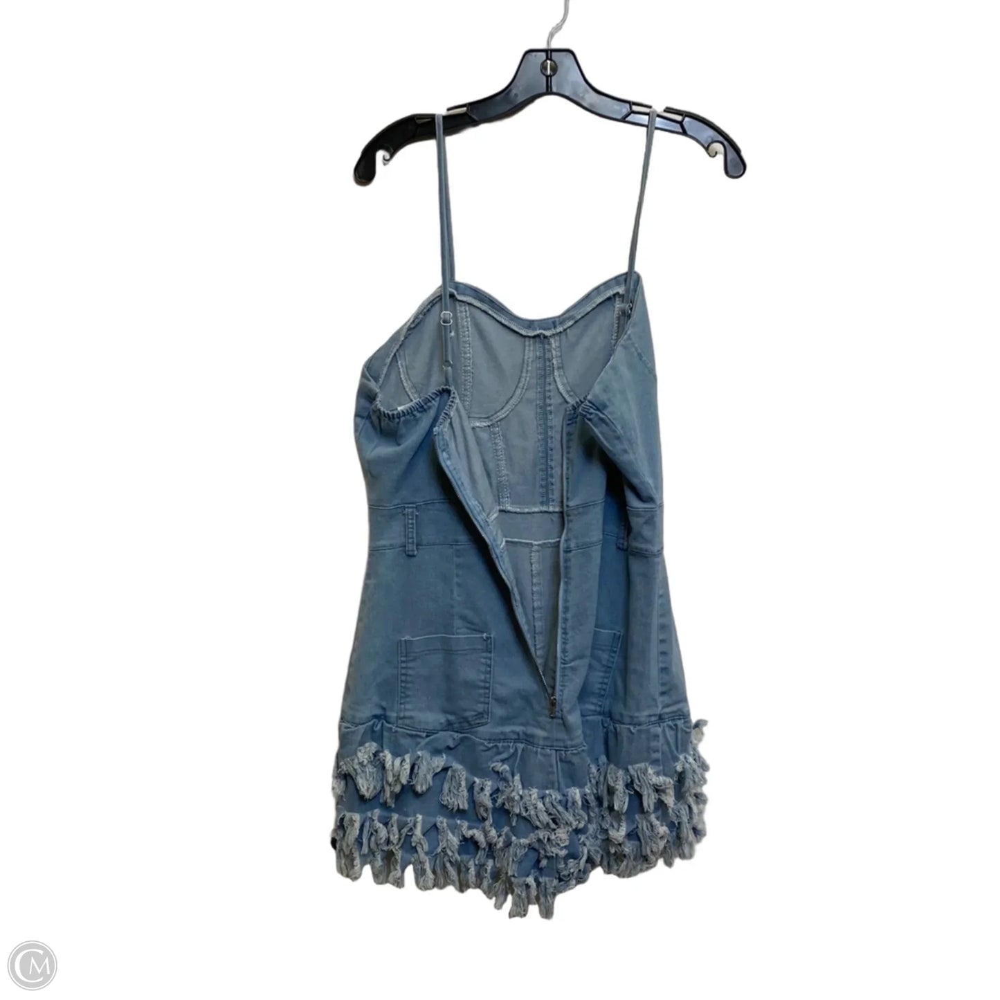 Romper By Clothes Mentor In Blue Denim, Size: 2x
