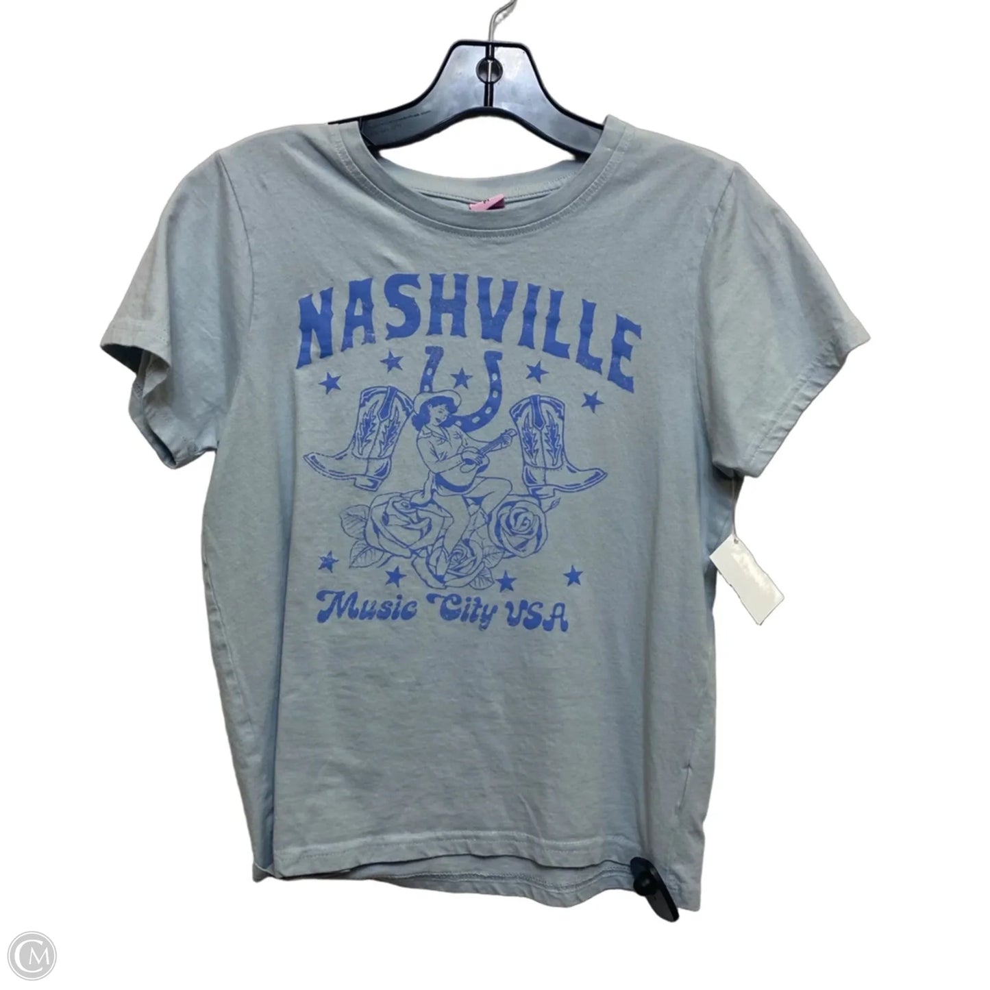 Top Short Sleeve By Kittenish In Blue, Size: M