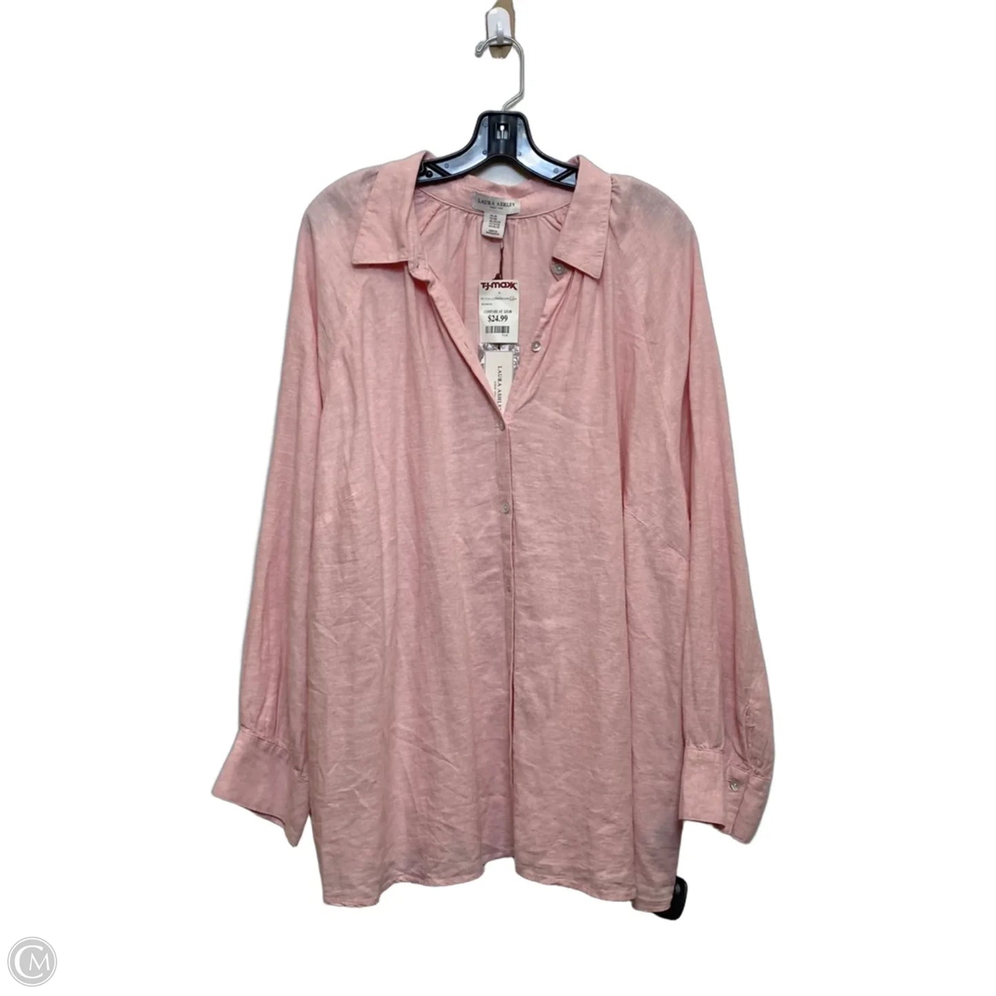 Top Long Sleeve By Laura Ashley In Pink, Size: 3x