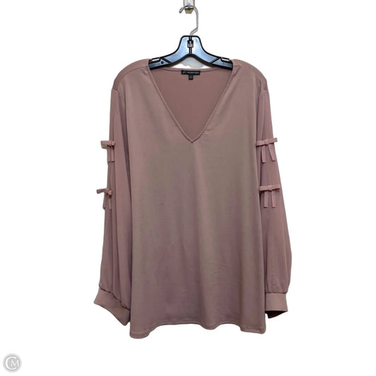 Top Long Sleeve By Adrianna Papell In Pink, Size: 3x