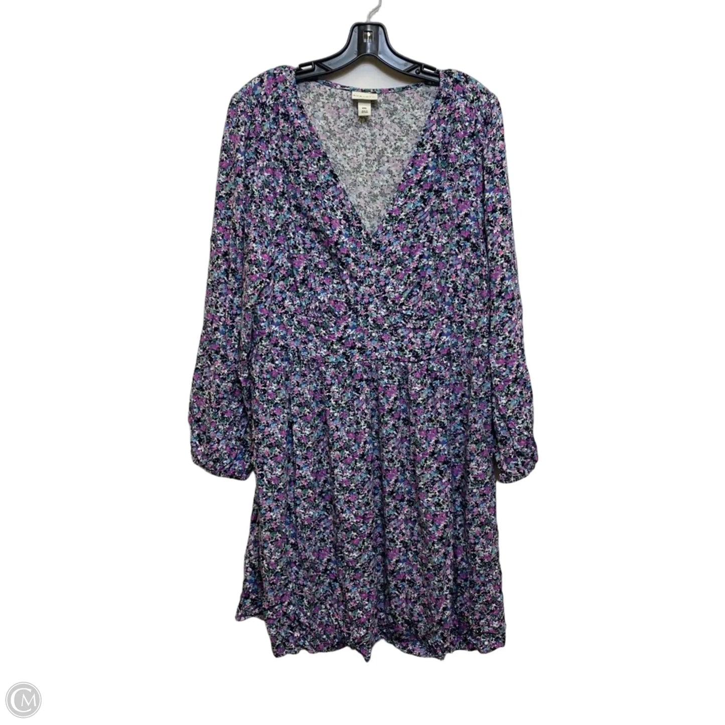 Dress Casual Short By Ava & Viv In Blue & Purple, Size: Xxl