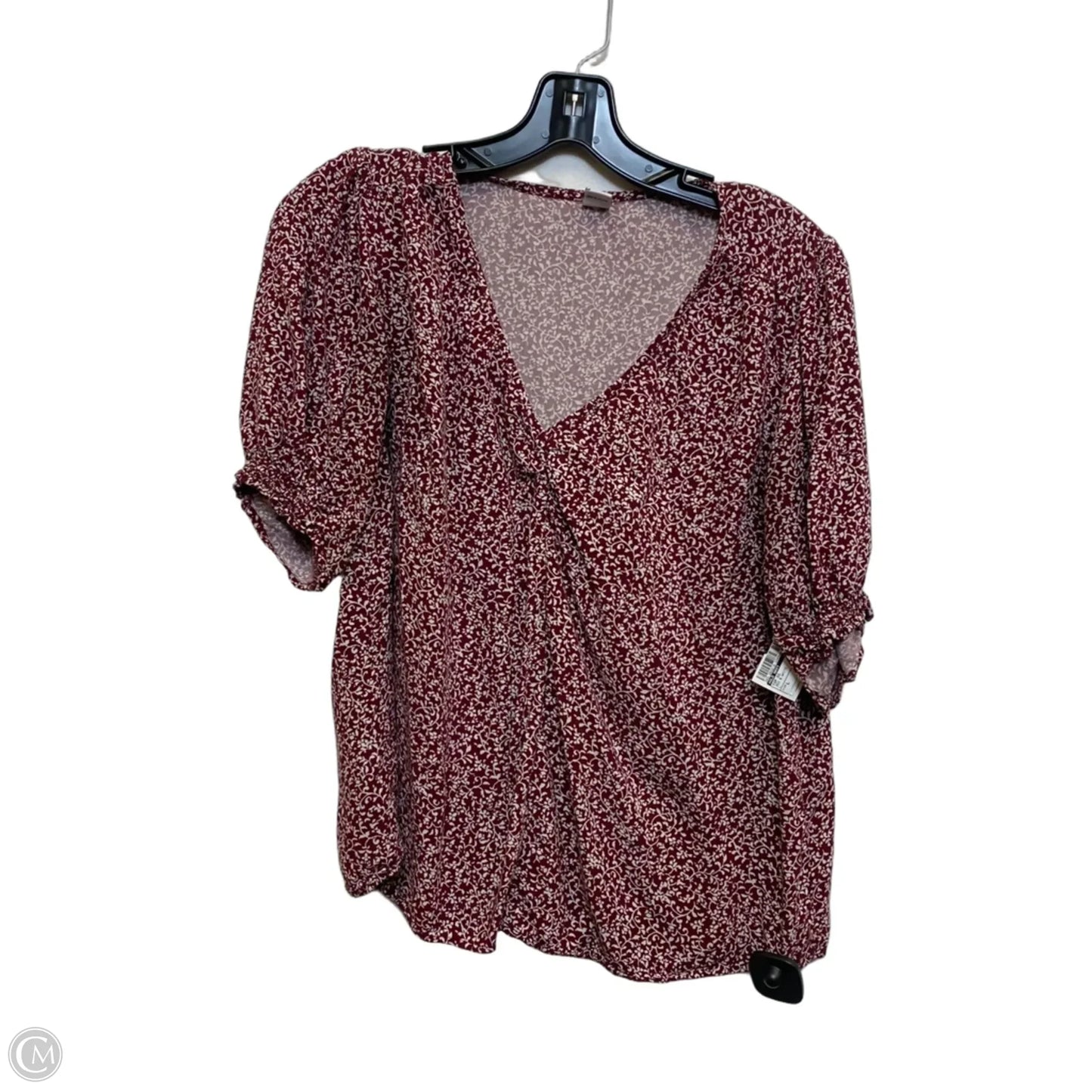 Top Short Sleeve By Old Navy In Red & White, Size: L