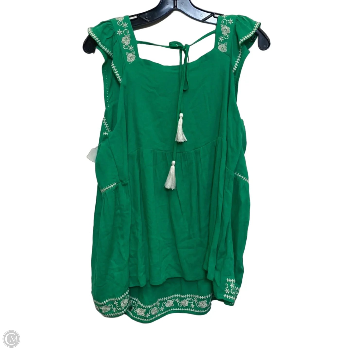 Top Sleeveless By Savanna Jane In Green, Size: 1x