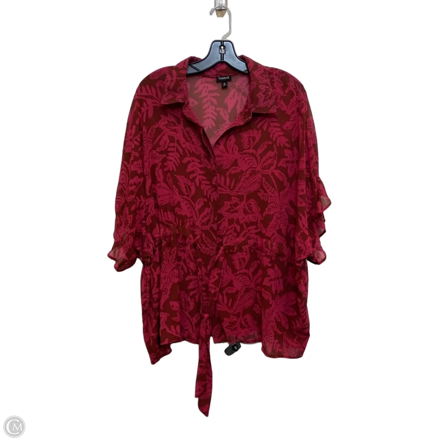 Top Short Sleeve By Torrid In Brown & Pink, Size: L