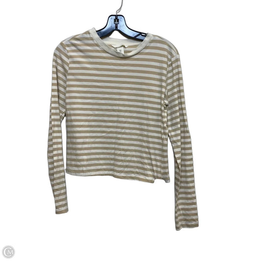 Top Long Sleeve By H&m In Cream & Tan, Size: M