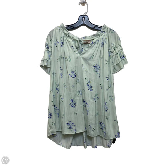 Top Short Sleeve By Philosophy In Green, Size: 3x