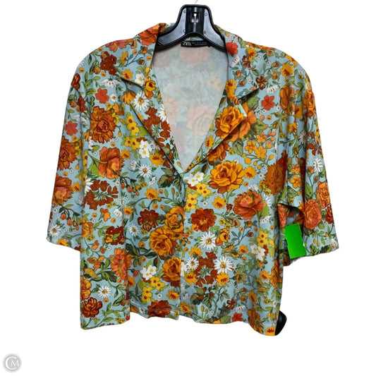 Top Short Sleeve By Zara In Multi-colored, Size: S