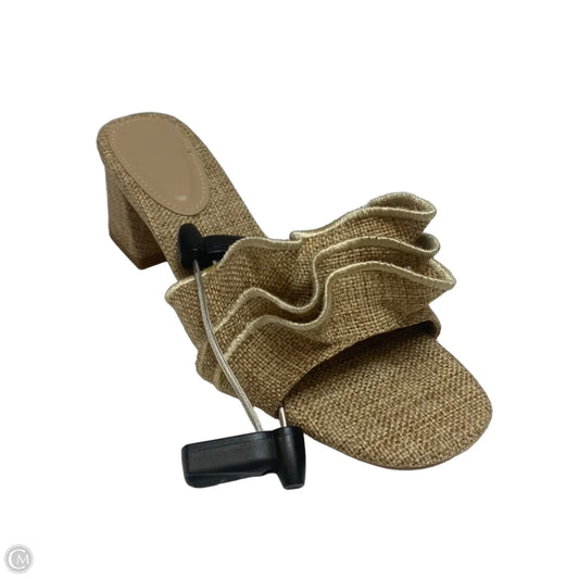 Sandals Heels Block By Clothes Mentor In Brown, Size: 6.5