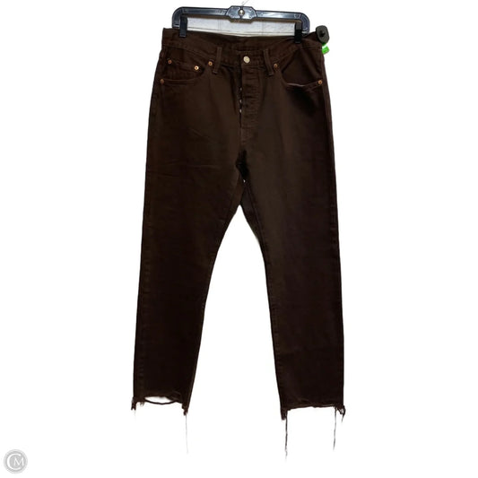Jeans Straight By Levis In Brown Denim, Size: 12