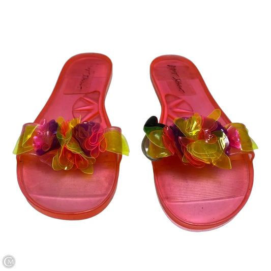Sandals Flats By Betsey Johnson In Pink, Size: 10