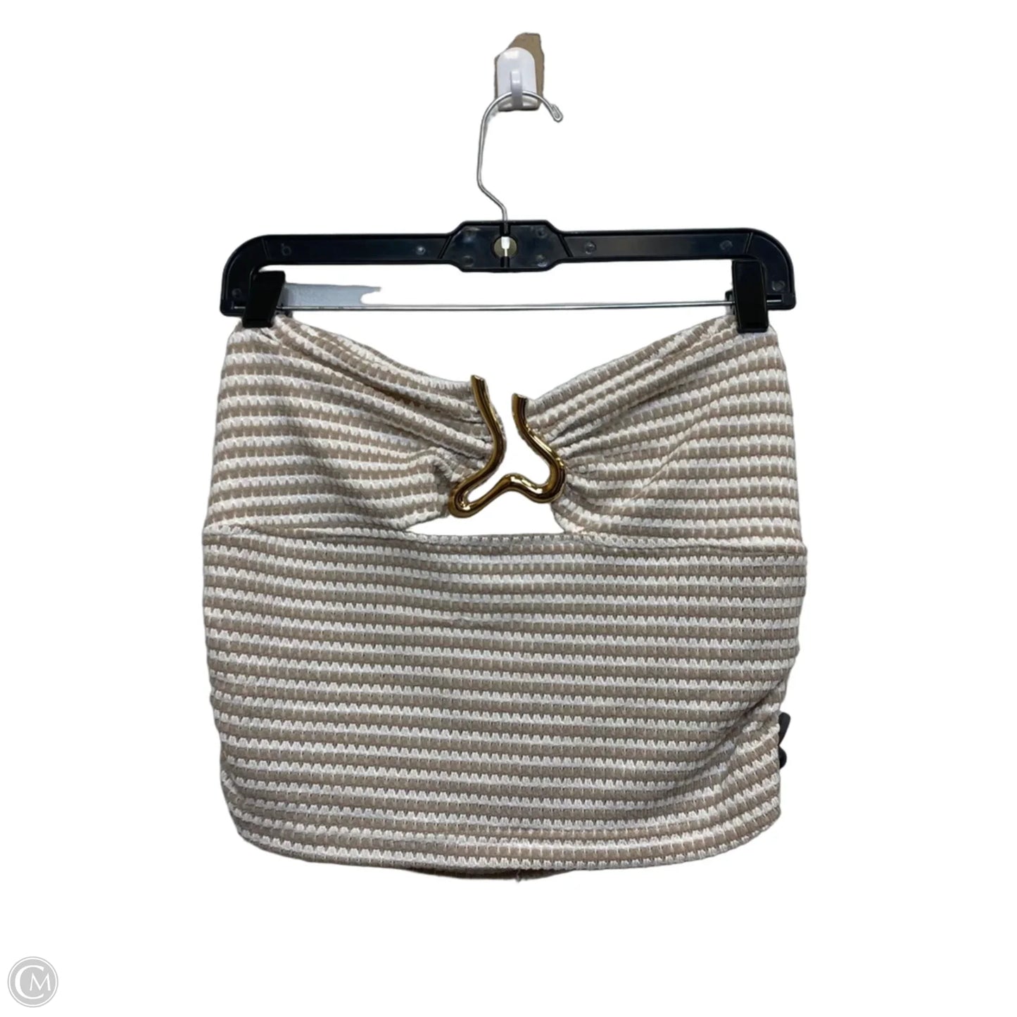 Top Sleeveless By Shein In Tan & White, Size: Xl