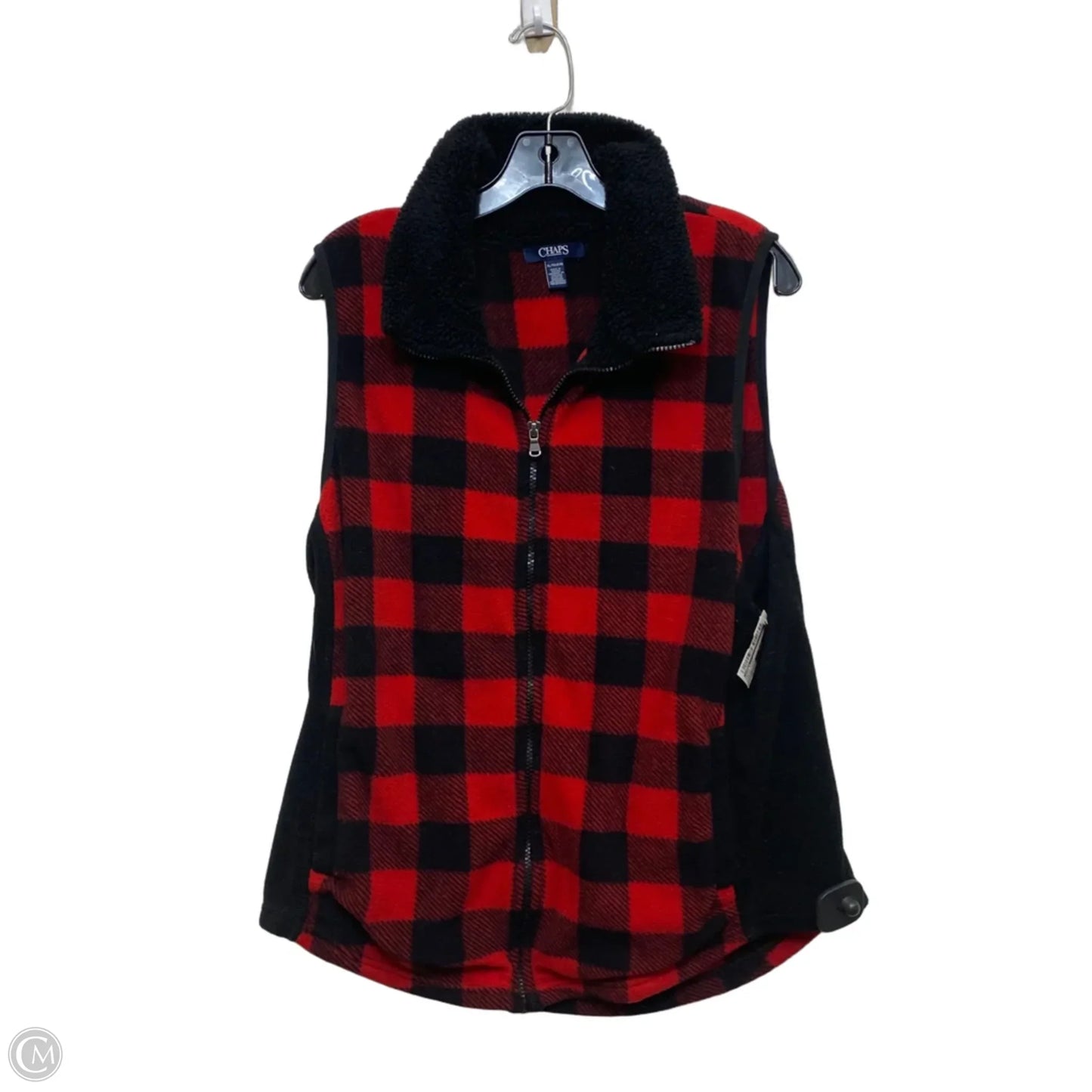 Vest Other By Chaps In Black & Red, Size: Xl