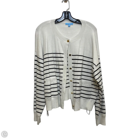 Sweater Cardigan By Draper James In Black & White, Size: 1x