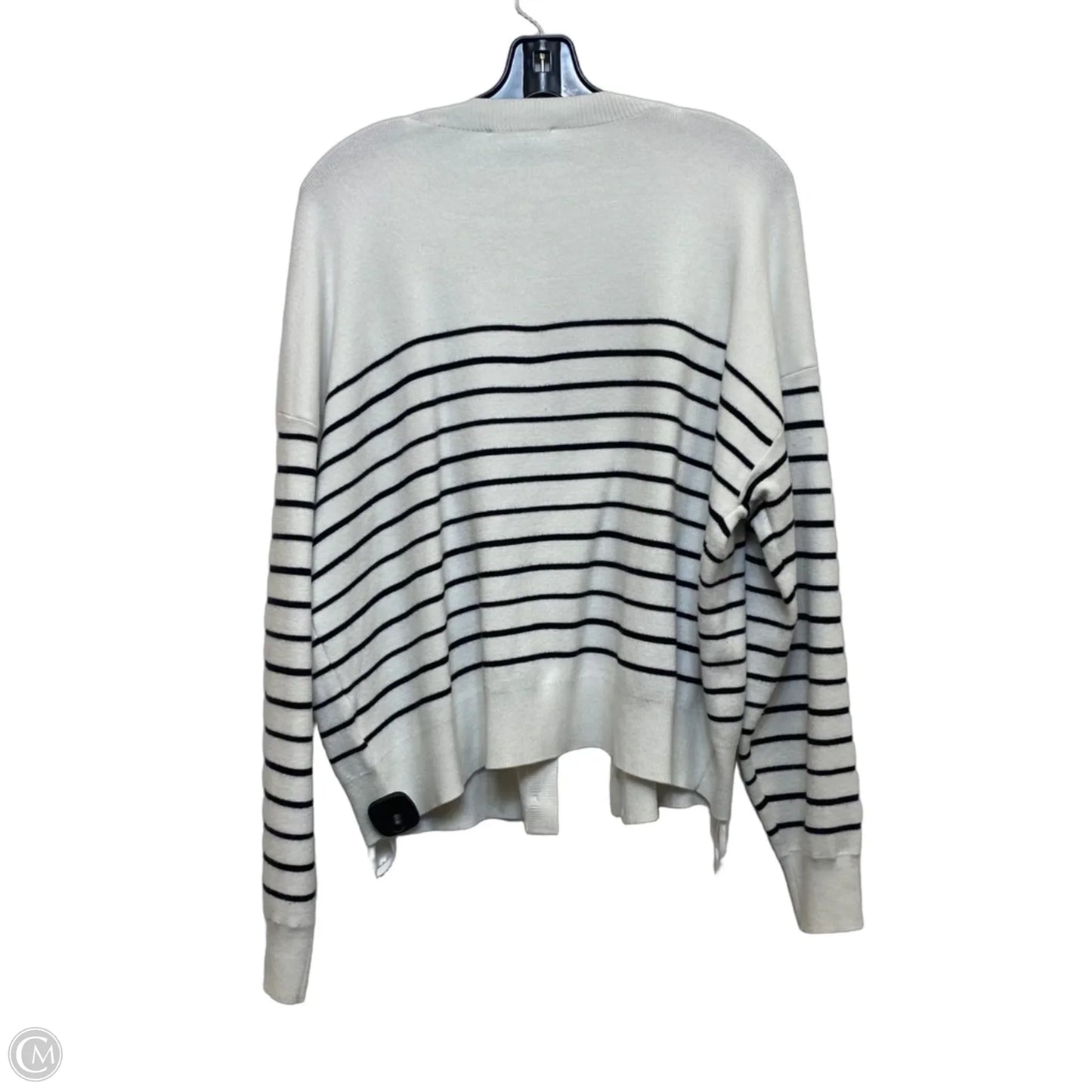 Sweater Cardigan By Draper James In Black & White, Size: 1x