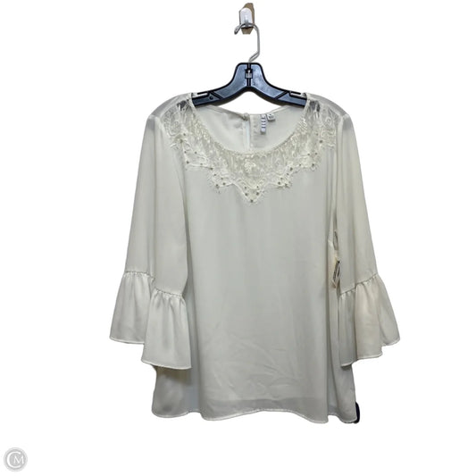 Top Long Sleeve By Elle In White, Size: Xl