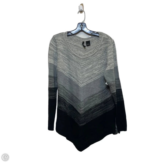 Top Long Sleeve By New Directions In Black & Grey, Size: L