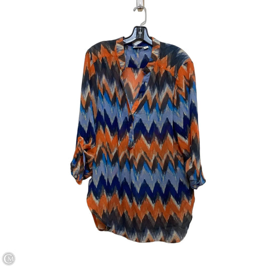 Top Long Sleeve By Cato In Blue & Orange, Size: Xl