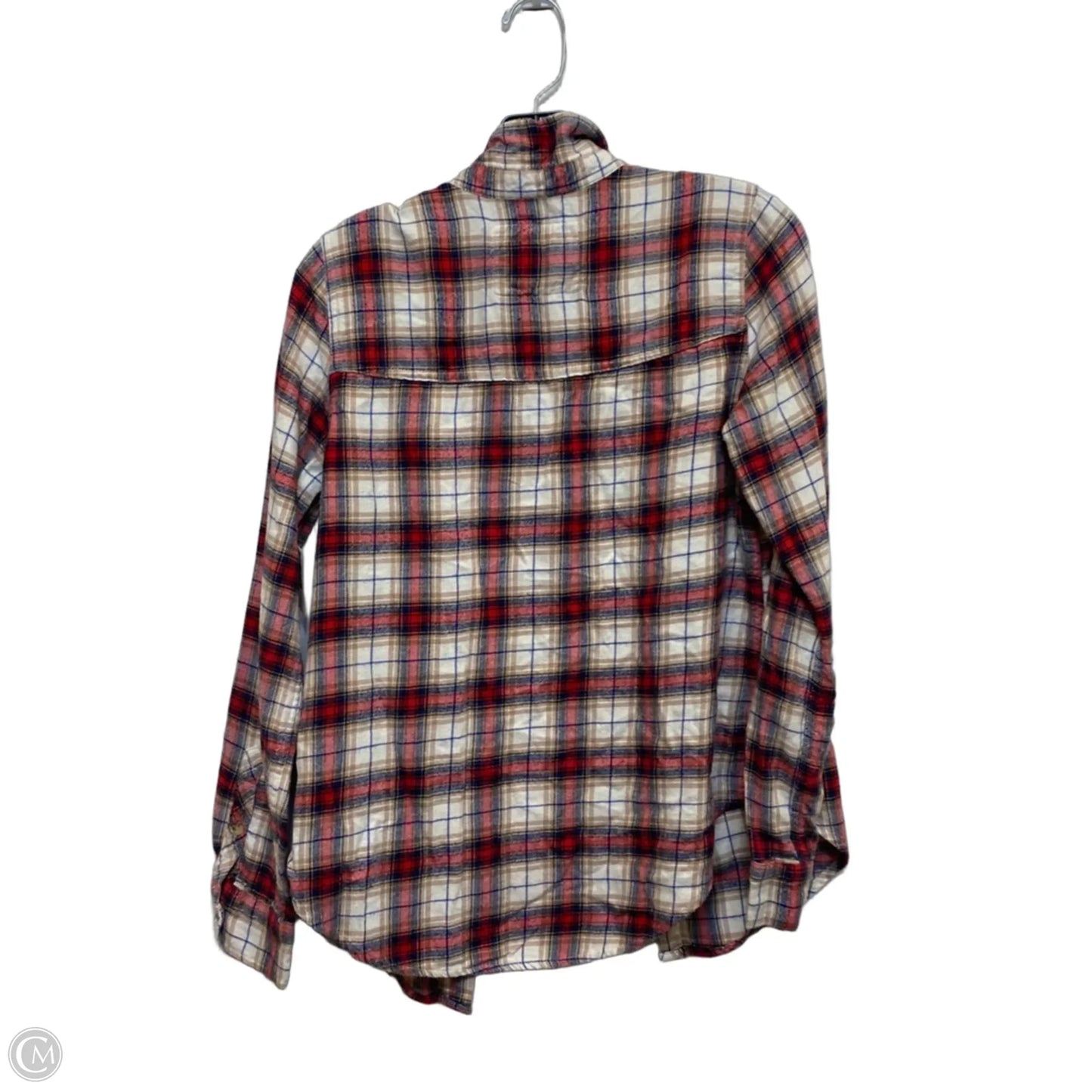 Top Long Sleeve By Abercrombie And Fitch In Plaid Pattern, Size: M
