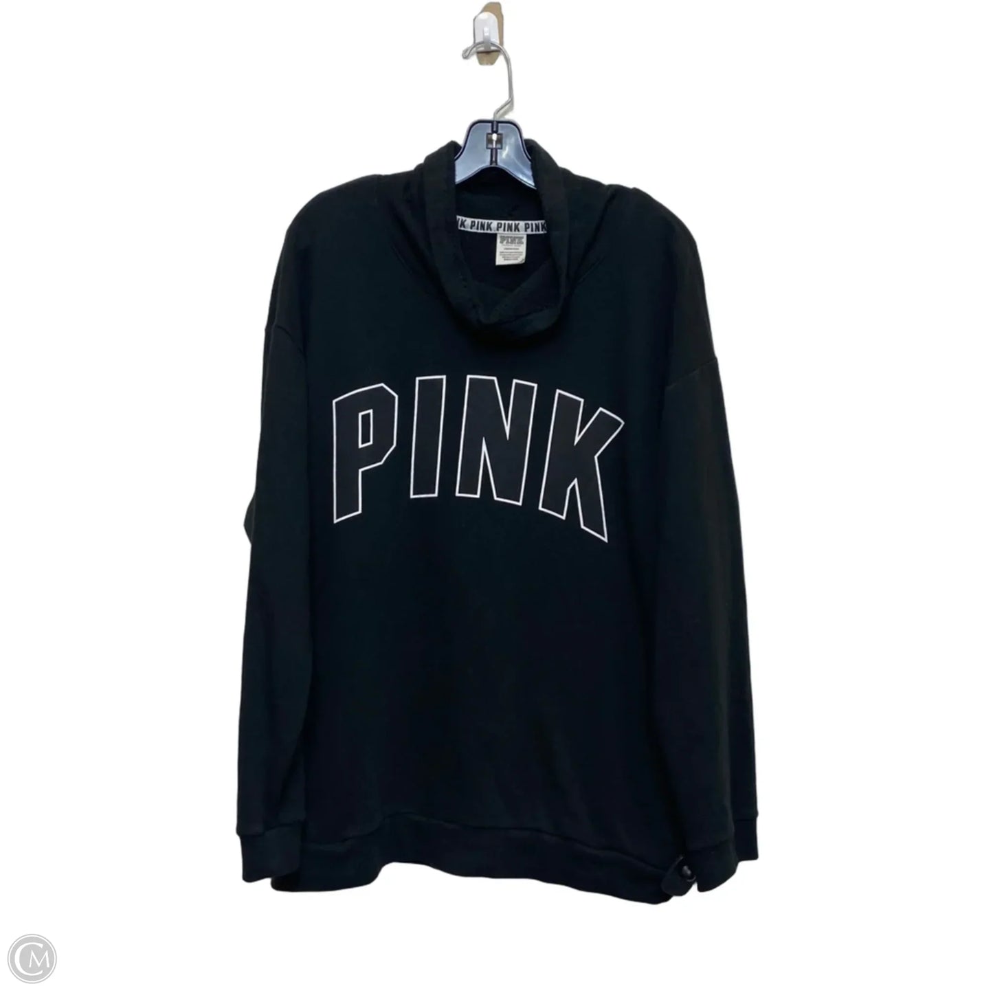 Sweatshirt Collar By Pink In Black, Size: L