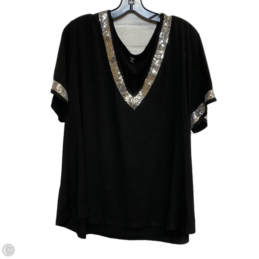 Top Short Sleeve By Shein In Black, Size: 5