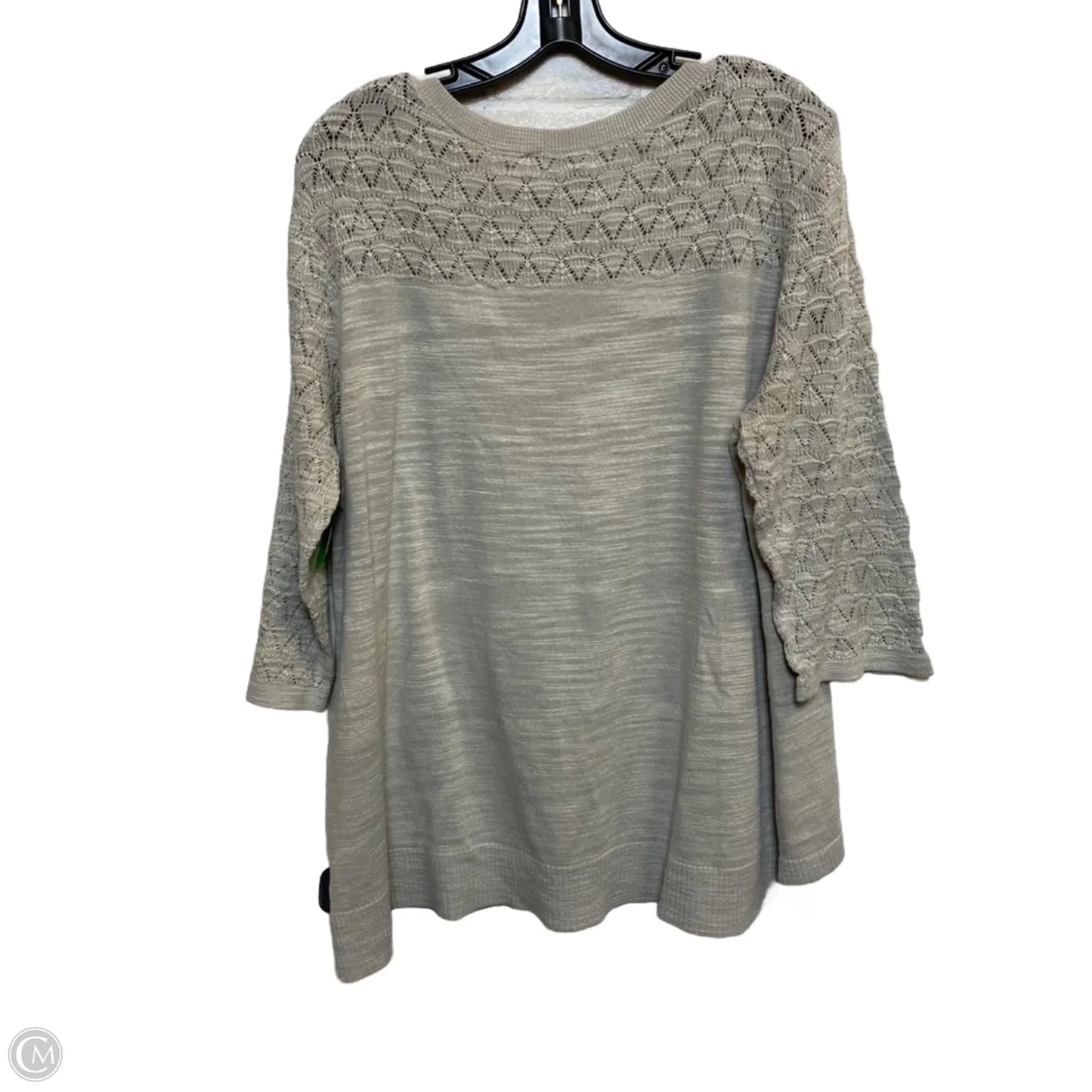 Top 3/4 Sleeve By Cj Banks In Grey, Size: 2x