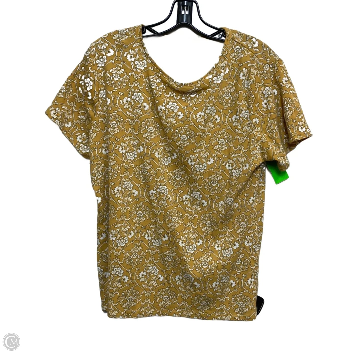 Top Short Sleeve By Croft And Barrow In Yellow, Size: Xl