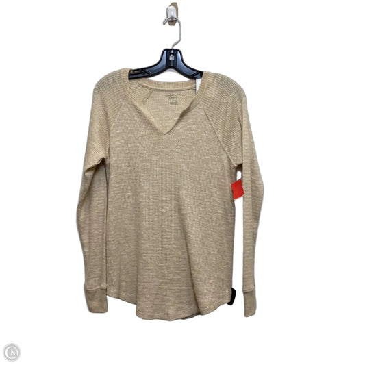 Top Long Sleeve By American Eagle In Tan, Size: S