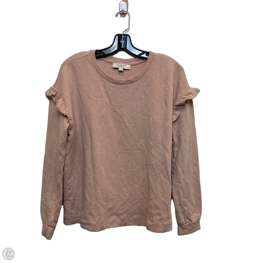 Top Long Sleeve By Loft In Pink, Size: L