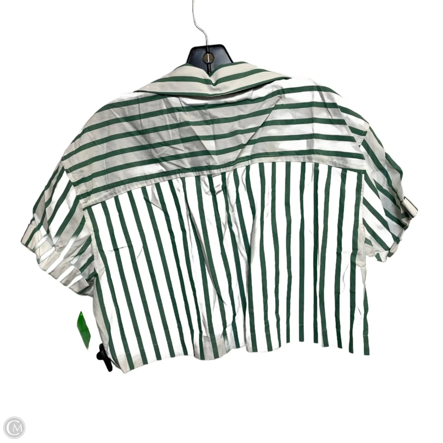 Top Short Sleeve By Zara In Green & White, Size: Xl