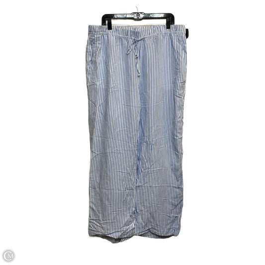 Pants Linen By H&m In Blue & White, Size: Xl