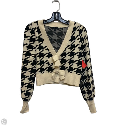 Cardigan By Express In Black & Cream, Size: Xs